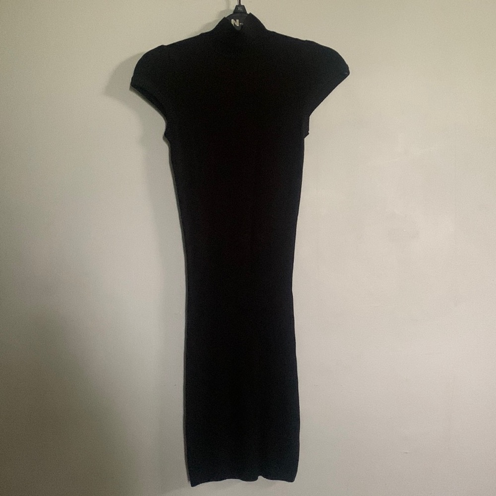 Black open back dress